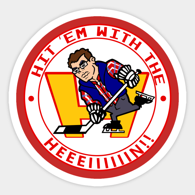 Hit 'Em With The Hein! (red alt) Sticker by Mike Hampton Art